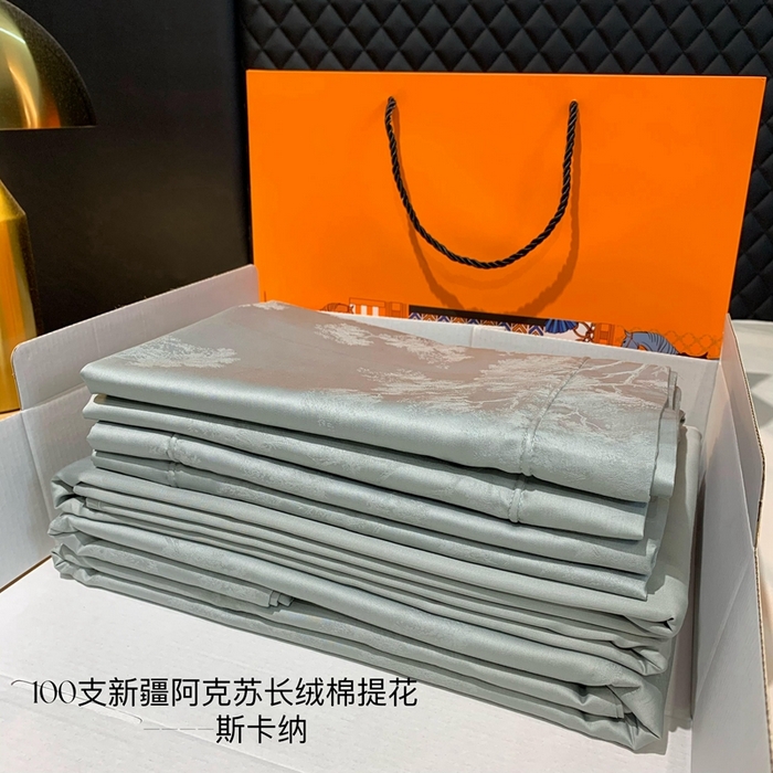 91家纺网 家纺一手货源 找家纺 莱豫 2025新款100支新疆阿克苏长绒棉提花四件套 斯卡纳