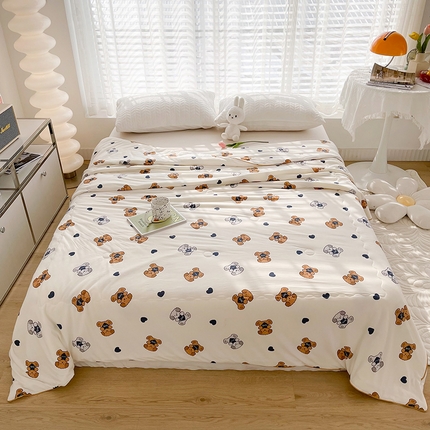 91家纺网 家纺一手货源 找家纺 （总）薇玛仕 2025新款A类牛奶丝针织棉印花大豆夏凉被空调被儿童被