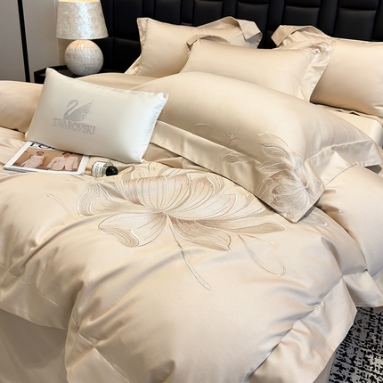 91家纺网 家纺一手货源 找家纺 （总）星蕴家纺 2025新品新疆全棉刺绣四件套-尤娜