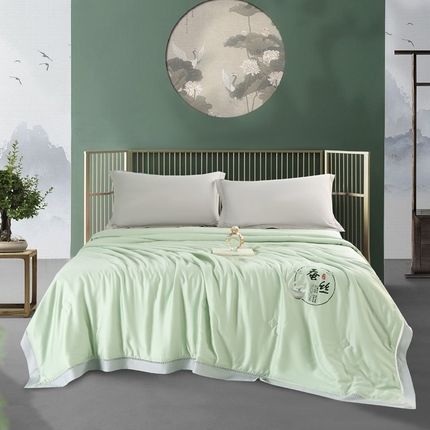 91家纺网 家纺一手货源 找家纺 （总）薇玛仕 2025春夏新款镂空款60天丝莱赛尔蚕丝纯色夏凉被空调被