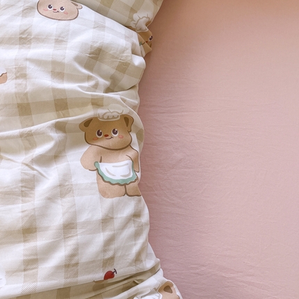 N先生+V 13814689556 发大图/买家秀 2025新款ins博主风超柔印花卡通水洗棉系列 厨师小熊