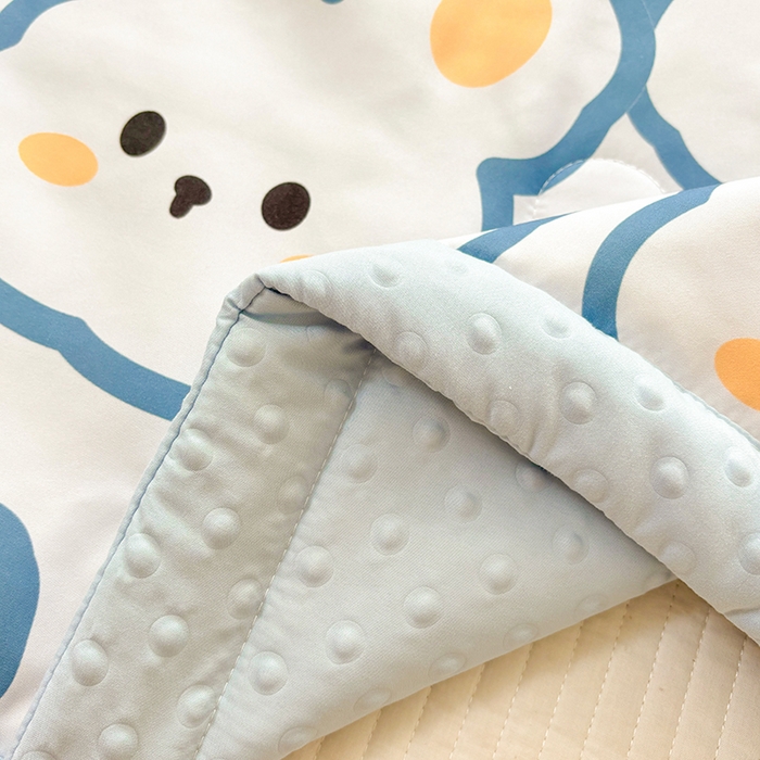 91家纺网 家纺一手货源 找家纺 恒畅 2025新款A类水洗棉印花豆豆被抗菌夏被夏凉被空调被 晚安兔兔