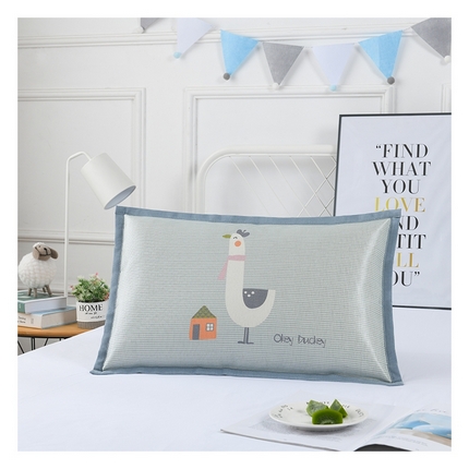 91家纺网 家纺一手货源 找家纺 小猫派 2025新款夏季儿童冰丝枕套学生乳胶卡通枕头巾幼儿园宝宝凉爽枕芯套 小鸡仔