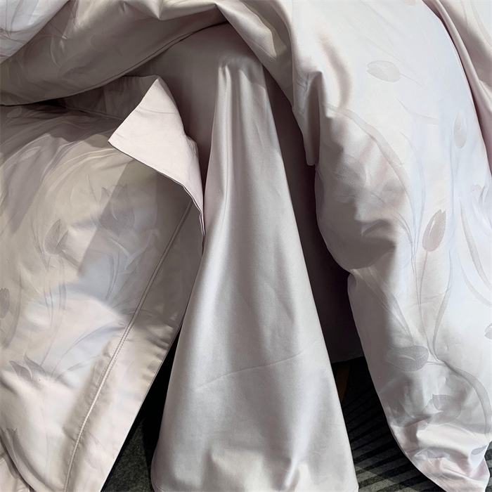 91家纺网 家纺一手货源 找家纺 莱豫 2025新款100支新疆阿克苏长绒棉提花四件套 郁金香紫