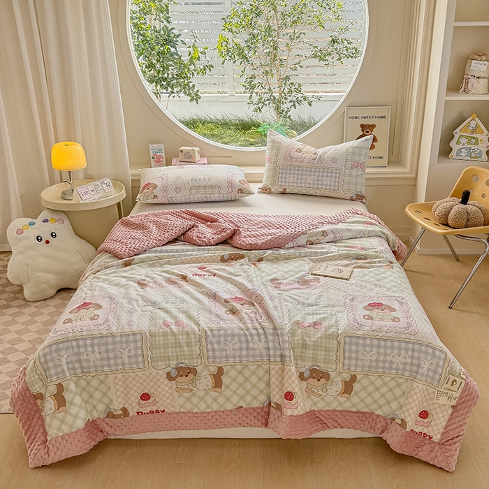 91家纺网 家纺一手货源 找家纺 梦依依 2025新款40支全棉豆豆被大豆被夏被春秋被子被芯 加微信送买家秀 趴趴乐园