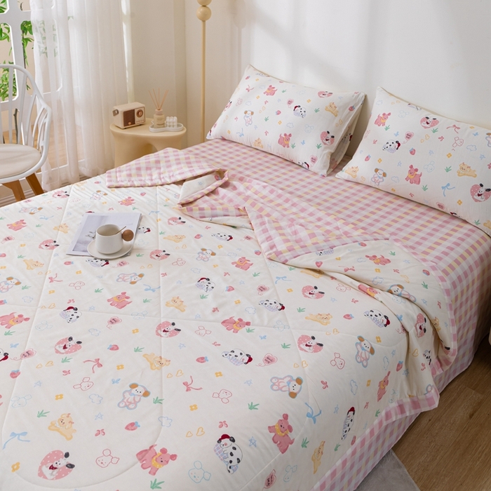 91家纺网 家纺一手货源 找家纺 鑫棉坊 【又降价啦】2025新款全棉A类印花纯棉花夏被可机洗空调被 魔法伙伴