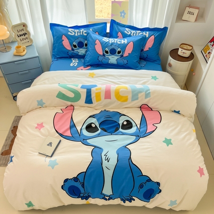 91家纺网 家纺一手货源 找家纺 典曼家纺 2025新款迪士尼大版印花卡通四件套 小萌宝