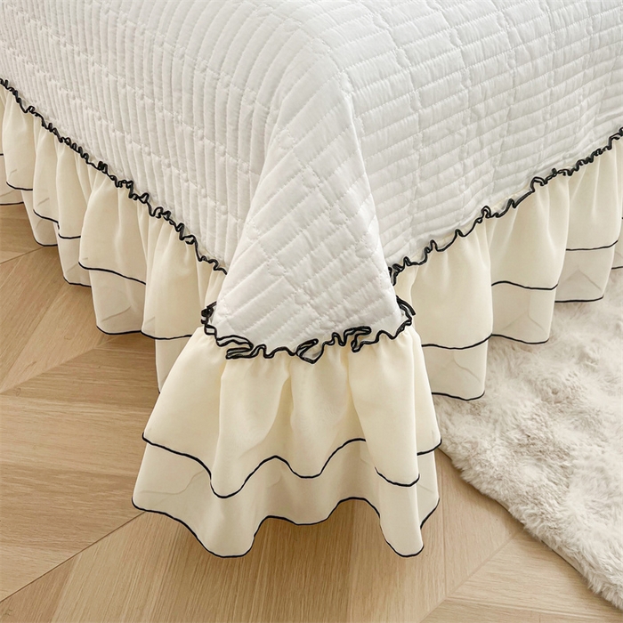 91家纺网 家纺一手货源 找家纺 虹星家纺 2025年新款全棉床盖四件套-花影倾梦 花影倾梦-云朵白