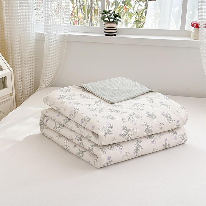 91家纺网 家纺一手货源 找家纺 2025新款40支13372全棉印花夏被 宁静