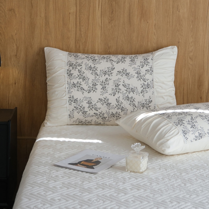 91家纺网 家纺一手货源 找家纺 （总）布可家纺 2025新款A类法式清新褶皱印花四件套