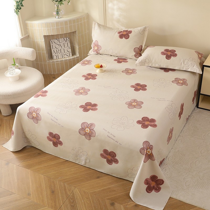 91家纺网 家纺一手货源 找家纺 幸嘉轩2025新款亲肤舒适床单三件套 花岚