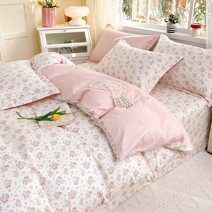 91家纺网 家纺一手货源 找家纺 元元被芯 2025新款40支13372全棉印花全棉四件套 缘月