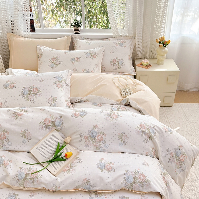 91家纺网 家纺一手货源 找家纺 元元被芯 2025新款40支13372全棉印花全棉被套 花舞