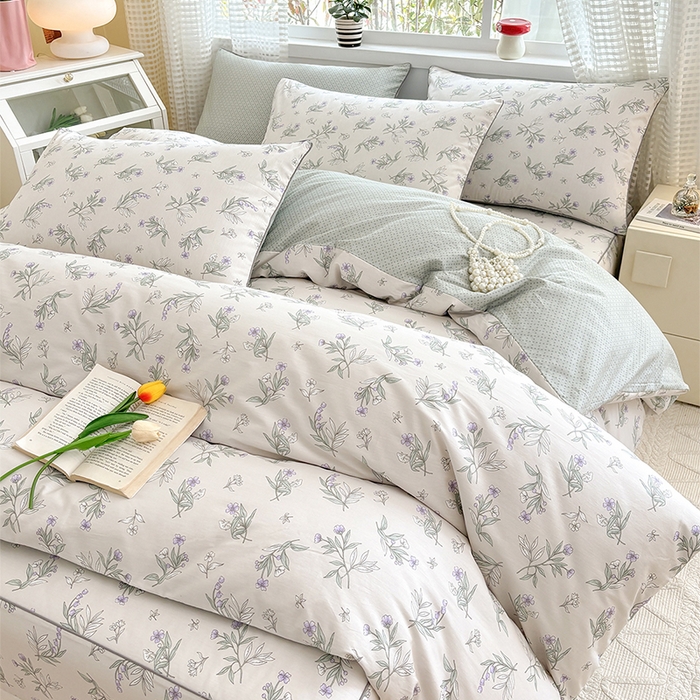 91家纺网 家纺一手货源 找家纺 元元被芯 2025新款40支13372全棉印花全棉隐藏式夹棉被套 宁静