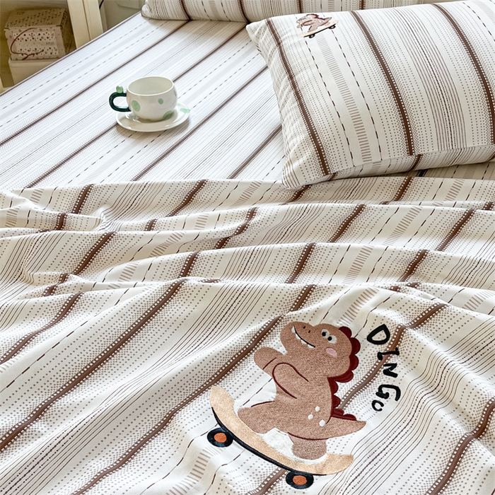 91家纺网 家纺一手货源 找家纺 笙意家纺2025新款全棉老粗布单品单床单 莫奈咖