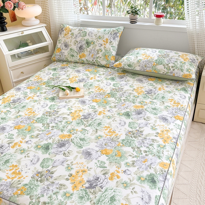 91家纺网 家纺一手货源 找家纺 元元被芯 2025新款40支13372全棉印花全棉隐藏式夹棉床笠 亦语