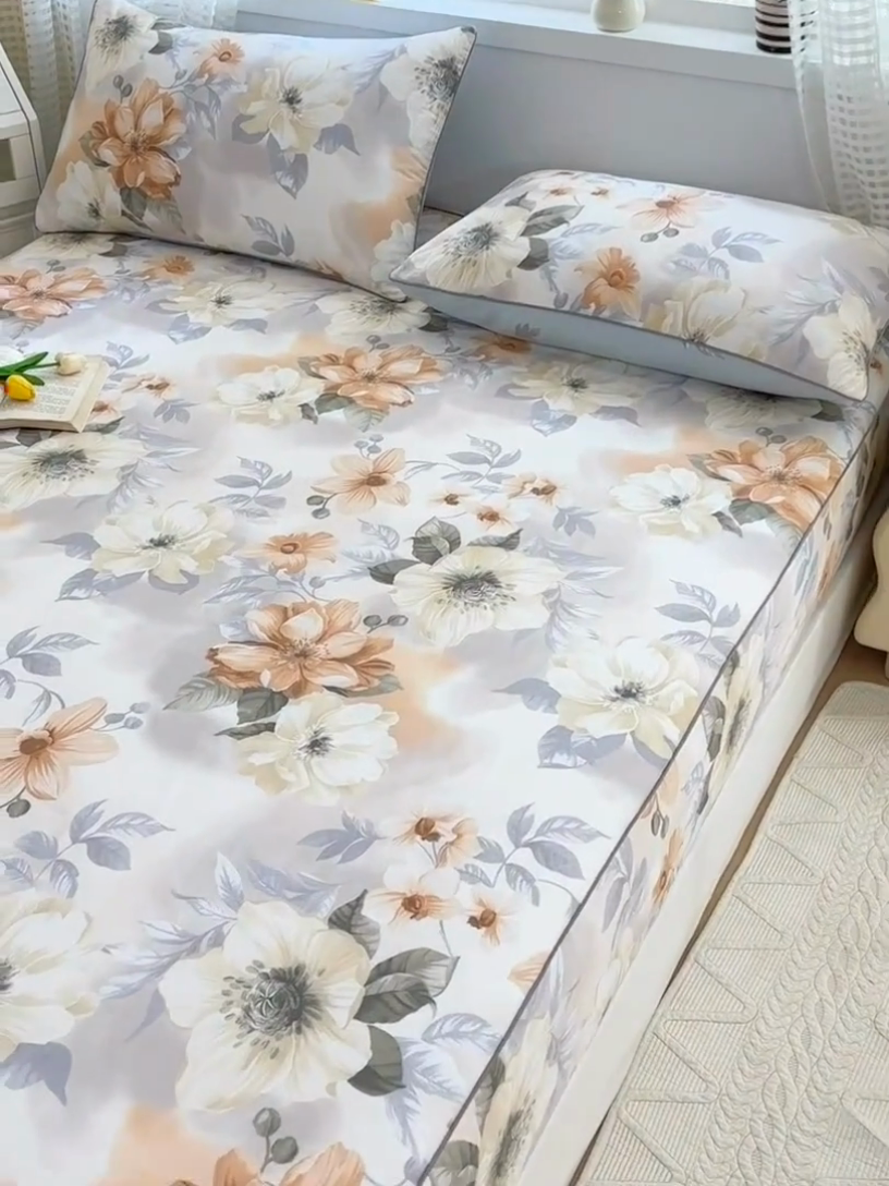 91家纺网 家纺一手货源 找家纺 元元被芯 2025新款40支13372全棉印花全棉隐藏式夹棉床笠 梦湘