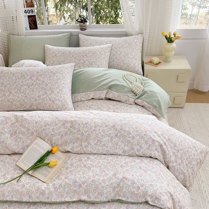 91家纺网 家纺一手货源 找家纺 元元被芯 2025新款40支13372全棉印花全棉隐藏式夹棉被套 悠然