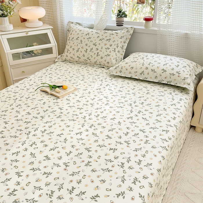 91家纺网 家纺一手货源 找家纺 元元被芯 2025新款40支13372全棉印花全棉床单 绿意