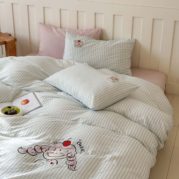 91家纺网 家纺一手货源 找家纺 （总）圆岛家纺 2025新款全棉双层纱贴布绣四件套