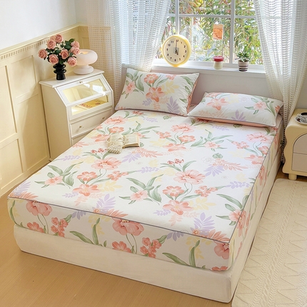 91家纺网 家纺一手货源 找家纺 （总）元元被芯 2025新款40支13372全棉印花全棉隐藏式夹棉床笠