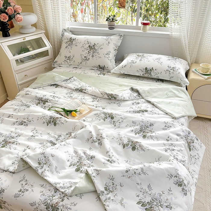 91家纺网 家纺一手货源 找家纺 2025新款40支13372全棉印花夏被 若萱