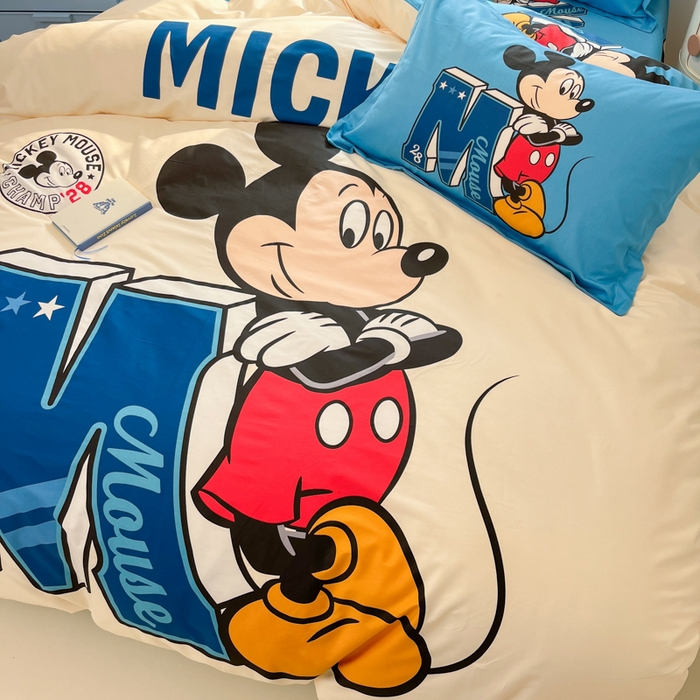 91家纺网 家纺一手货源 找家纺 典曼家纺 2025新款迪士尼大版印花卡通四件套 活力米仔