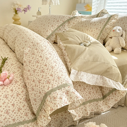 91家纺网 家纺一手货源 找家纺 （总）艾唯希家纺 2025新款全棉法式花边纯棉四件套公主风田园系列第六批