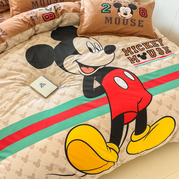 91家纺网 家纺一手货源 找家纺 典曼家纺 2025新款迪士尼大版印花卡通四件套 酷炫米奇