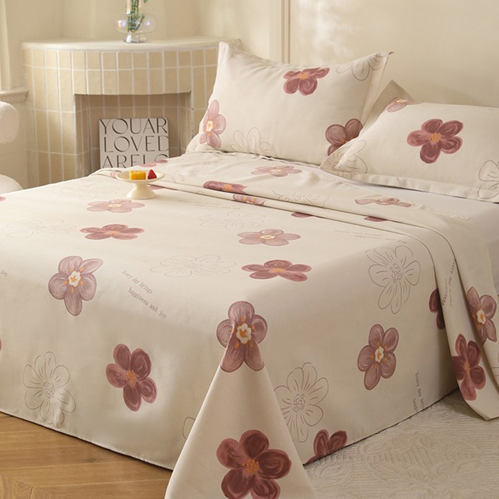 91家纺网 家纺一手货源 找家纺 幸嘉轩2025新款亲肤舒适床单三件套 花岚