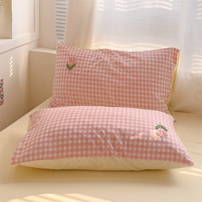 91家纺网 家纺一手货源 找家纺 （总）灰鲸2025新款ins韩系田园风郁金香毛巾绣四件套