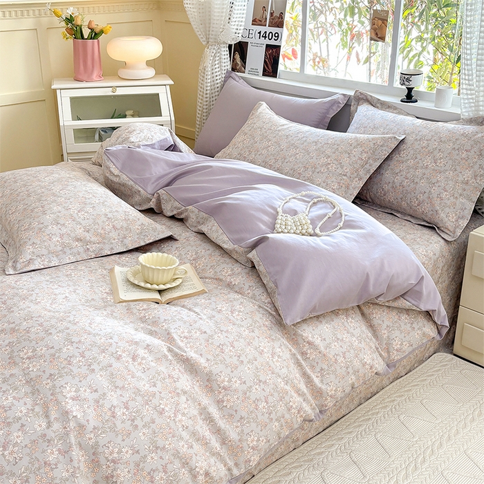 91家纺网 家纺一手货源 找家纺 元元被芯 2025新款40支13372全棉印花全棉四件套 茉莉