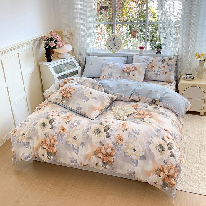 91家纺网 家纺一手货源 找家纺 元元被芯 2025新款40支13372全棉印花全棉隐藏式夹棉被套 梦湘