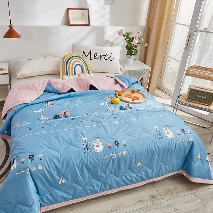 91家纺网 家纺一手货源 找家纺 元元被芯 2025新款亲肤舒适磨毛印花夏被被子被芯 迷你鹿