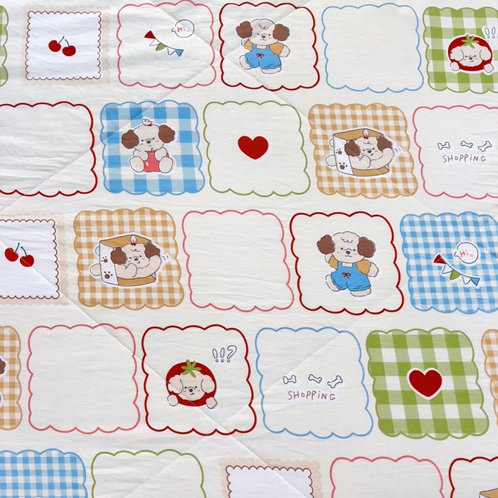 91家纺网 家纺一手货源 找家纺 鑫棉坊 2025新款A类水洗棉豆豆双层纱棉花夏凉被 欢乐派