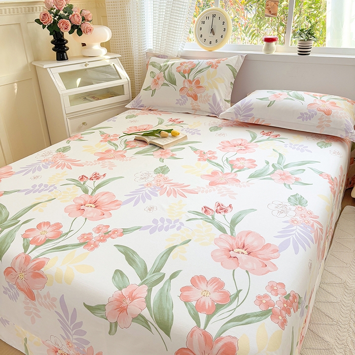 91家纺网 家纺一手货源 找家纺 元元被芯 2025新款40支13372全棉印花全棉床单 半夏