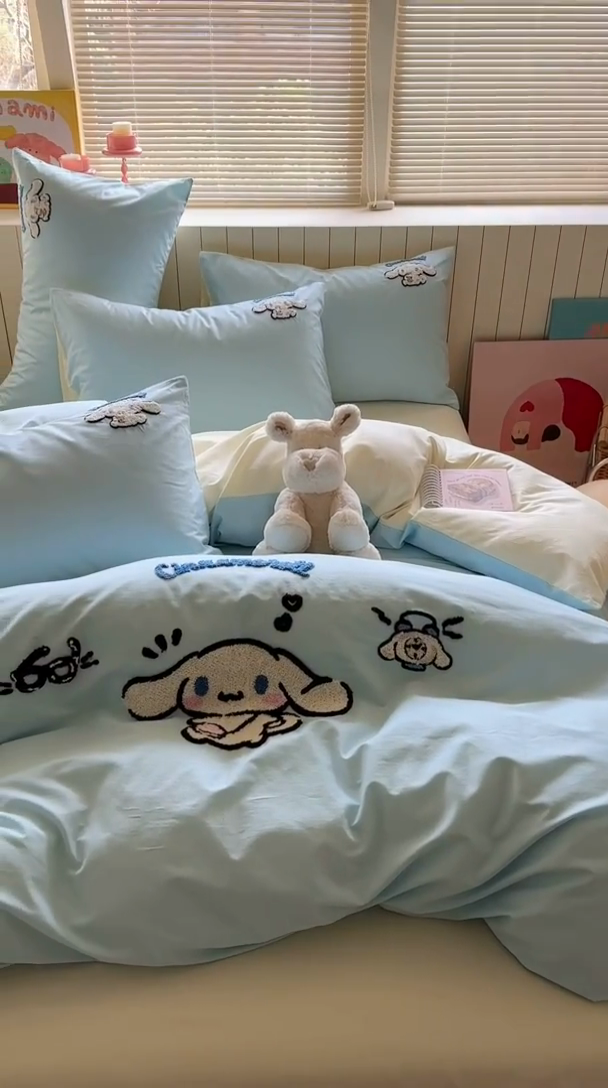 91家纺网 家纺一手货源 找家纺 金爱家 2025新款全棉毛巾绣四件套 毛巾绣-开心玉桂狗