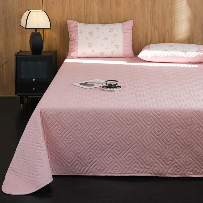 91家纺网 家纺一手货源 找家纺 布可家纺 2025新款A类法式清新褶皱印花四件套 丁香紫藤