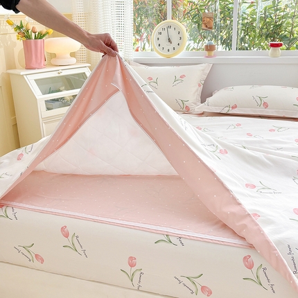 91家纺网 家纺一手货源 找家纺 （总）元元被芯 2025新款40支13372全棉印花全棉隐藏式夹棉被套