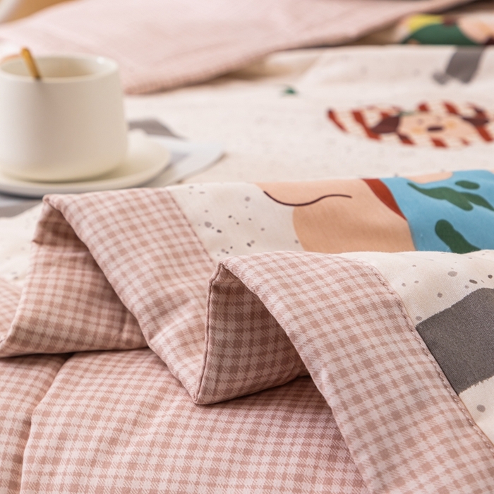 91家纺网 家纺一手货源 找家纺 鑫棉坊 2025新款A类全棉印花大豆纤维空调被大豆被 蒙奇奇-米