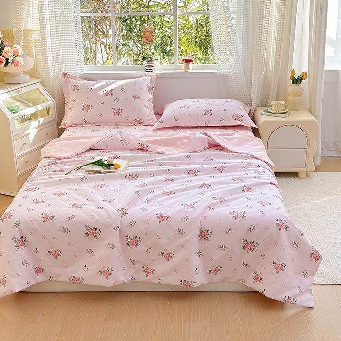 91家纺网 家纺一手货源 找家纺 元元被芯 2025新款40支13372全棉印花夏被四件套 诗雨