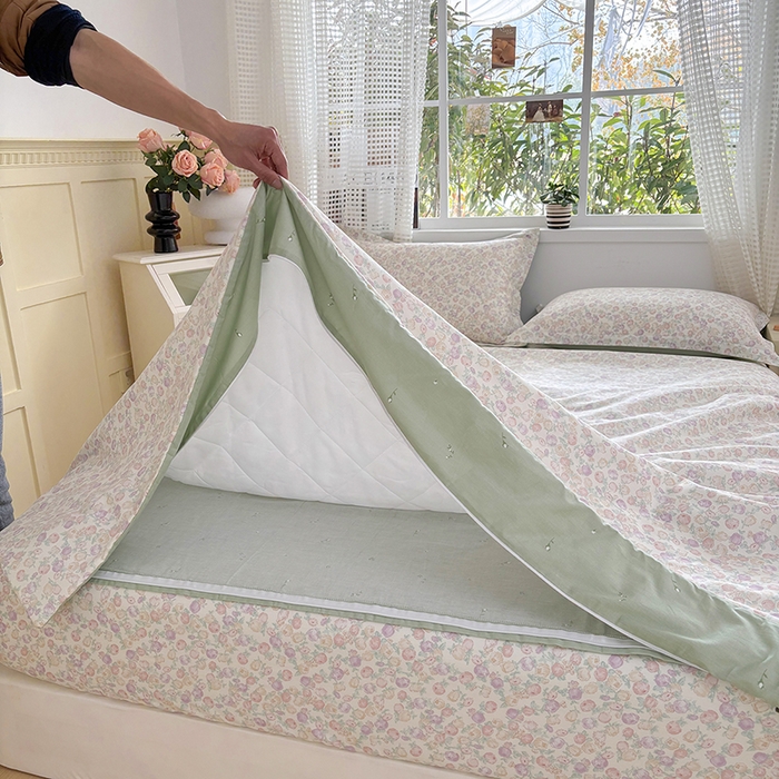 91家纺网 家纺一手货源 找家纺 元元被芯 2025新款40支13372全棉印花全棉隐藏式夹棉被套 悠然