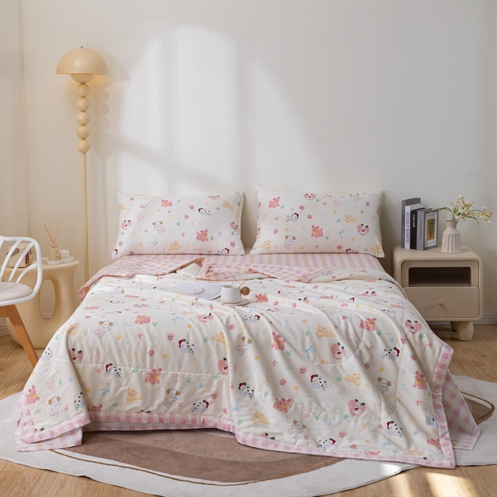 91家纺网 家纺一手货源 找家纺 鑫棉坊 【又降价啦】2025新款全棉A类印花纯棉花夏被可机洗空调被 魔法伙伴