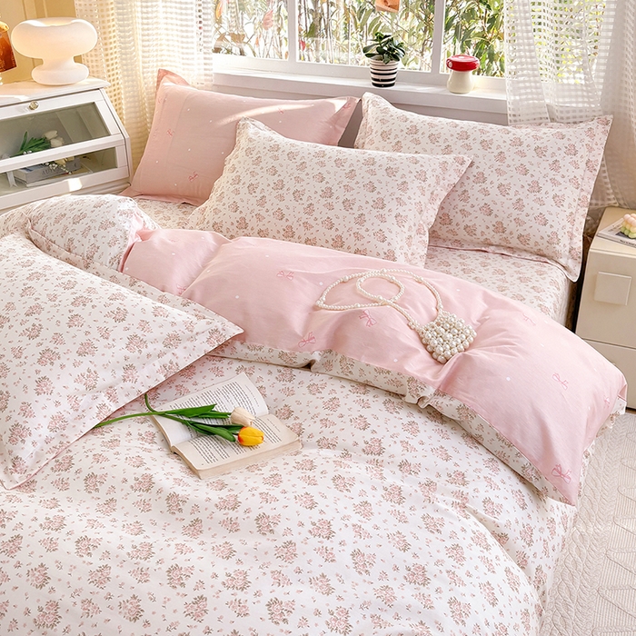 91家纺网 家纺一手货源 找家纺 元元被芯 2025新款40支13372全棉印花全棉三件套 缘月