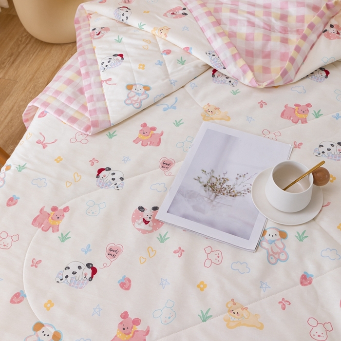 91家纺网 家纺一手货源 找家纺 鑫棉坊 【又降价啦】2025新款全棉A类印花纯棉花夏被可机洗空调被 魔法伙伴