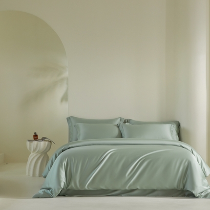 618家纺 2025新款60S100支兰精天丝单品-单被套 天丝石墨绿