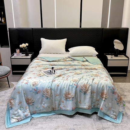 心悦家纺  2025新款60S奥地利兰精天丝夏凉被空调被被芯 繁华-碧波