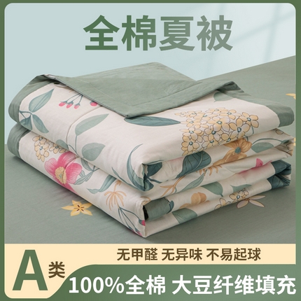 91家纺网 家纺一手货源 找家纺 鑫棉坊 2025新款A类全棉印花大豆纤维空调被大豆被 漫歌雅韵
