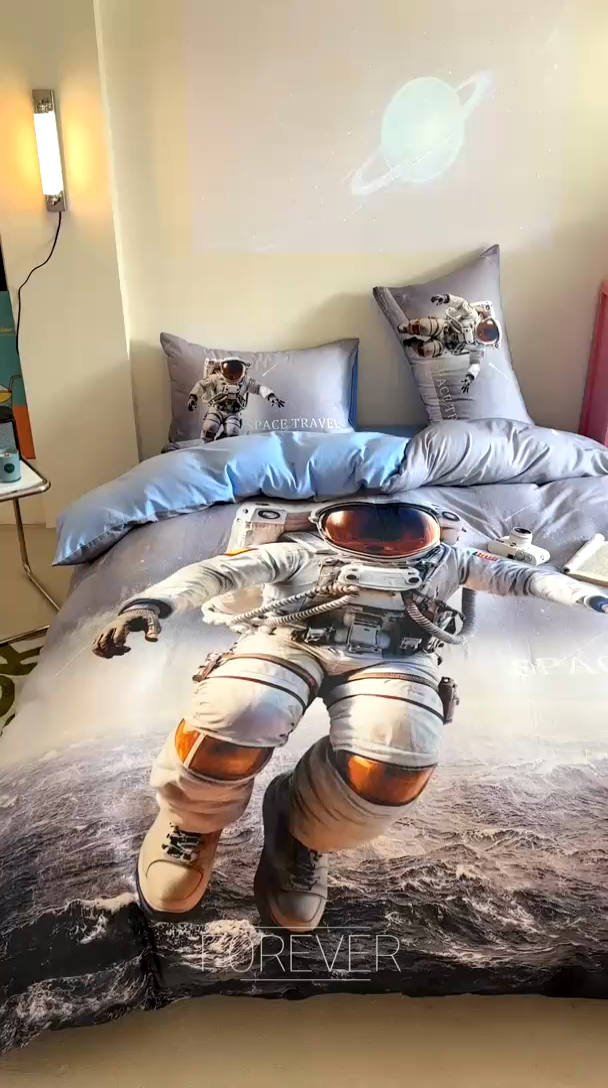 91家纺网 家纺一手货源 找家纺 馨语家居 2025新款全棉双层纱四件套 探索星球