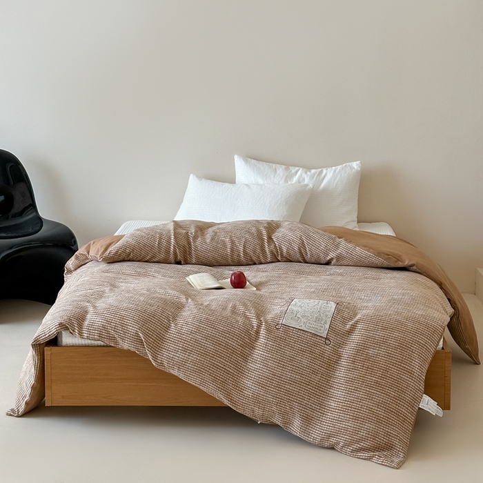 91家纺网 家纺一手货源 找家纺 月夏 莫克-橘0莫克-橘5新款全棉双层纱被套全棉被套单被套 莫克-橘